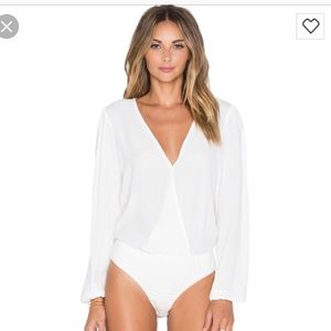 Lovers+Friends wrap bodysuit blouse